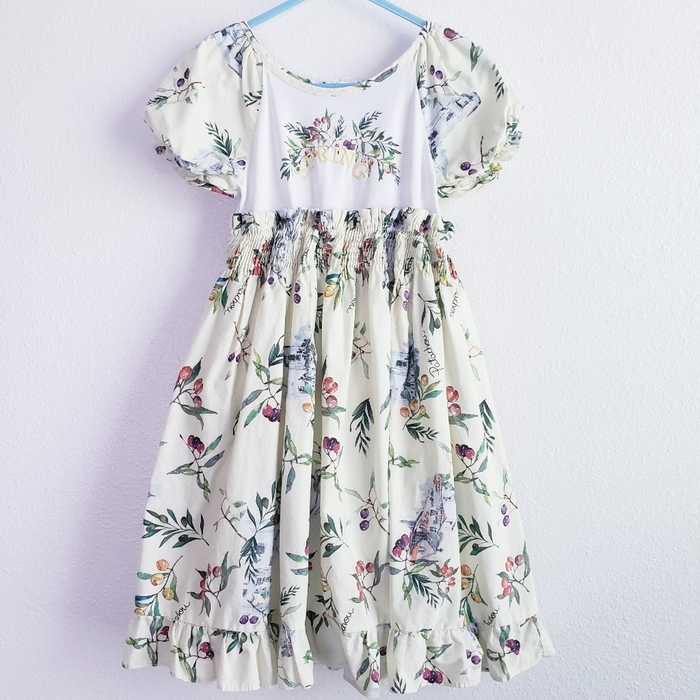 Patachou Floral Ruffle Ruched Fruit Dress - Picture 2 of 9